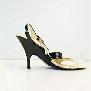 Prada Black and off white heels size 38